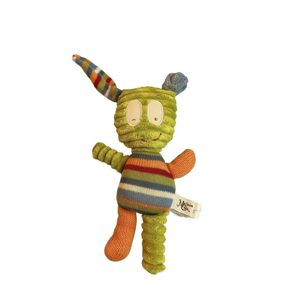 Maison Chic 2011 Reversible Plush Doll 9" Striped Bunny & Monster Design